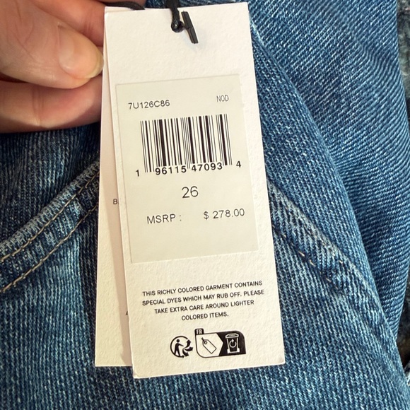 7 For All Mankind Denim Tie-Waist Cargo Palazzo Jeans - Picture 7 of 7